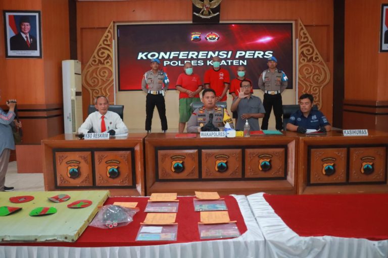 Nekat Jadi Bandar Judi Dadu, Sopir Truk Ditangkap Aparat Polres Klaten